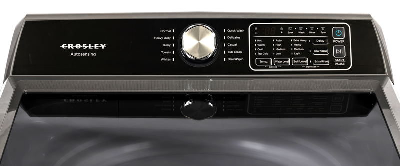 WASHER 10 cycles w/4 soil levels, ss tub w/agitator, slow- close glass lid, 4 temp selections