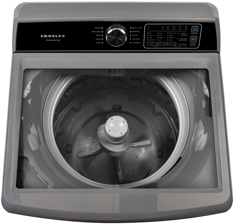 WASHER 10 cycles w/4 soil levels, ss tub w/agitator, slow- close glass lid, 4 temp selections