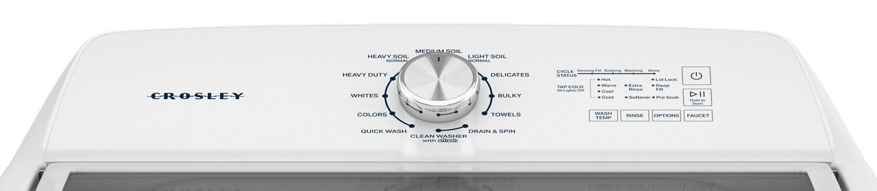 WASHER 12 cycles, 5 temps, dual action agitator, B/I faucet, glass lid, and 770 rpm spin speed - REPLACES YTW4514SNWS