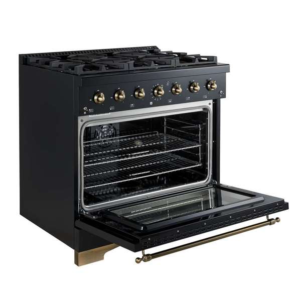 Antico 36" Black Dual Fuel Range