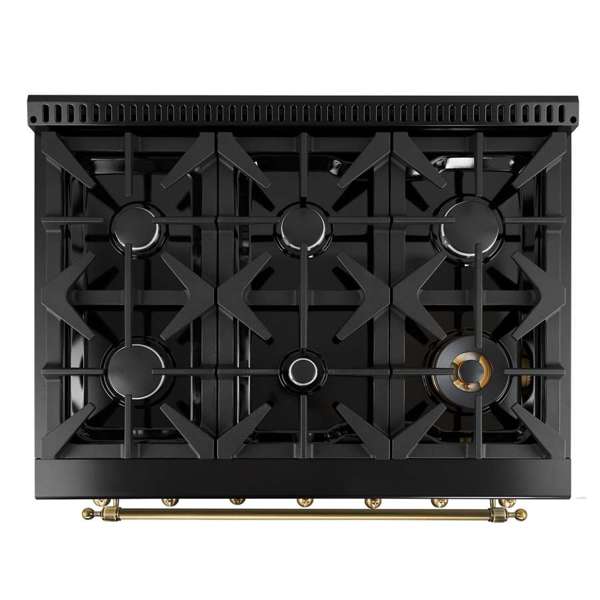 Antico 36" Black Dual Fuel Range