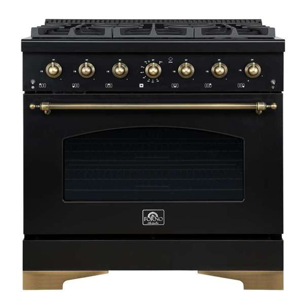Antico 36" Black Dual Fuel Range