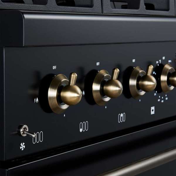 Antico 36" Black Dual Fuel Range