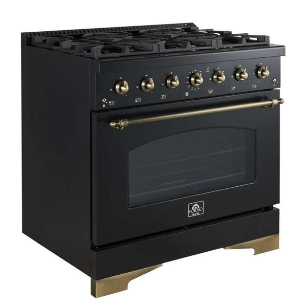 Antico 36" Black Dual Fuel Range