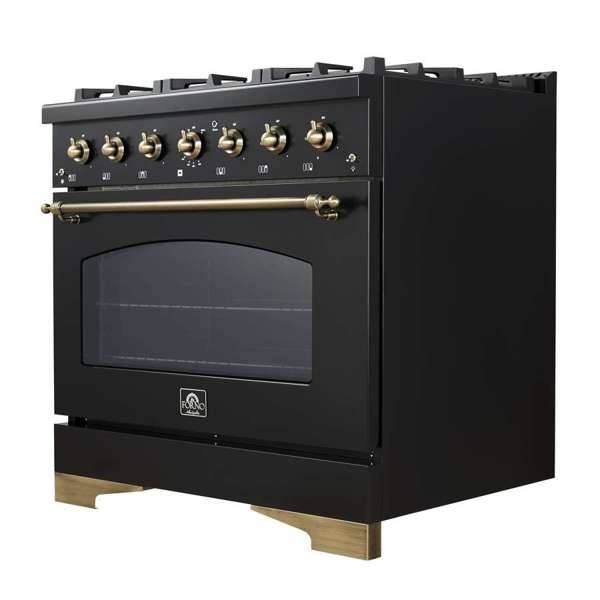 Antico 36" Black Dual Fuel Range