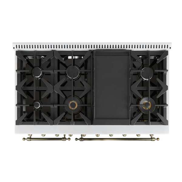 Antico 48" White Dual Fuel Range