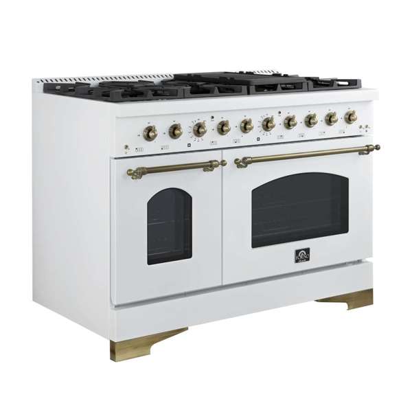 Antico 48" White Dual Fuel Range