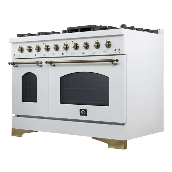 Antico 48" White Dual Fuel Range