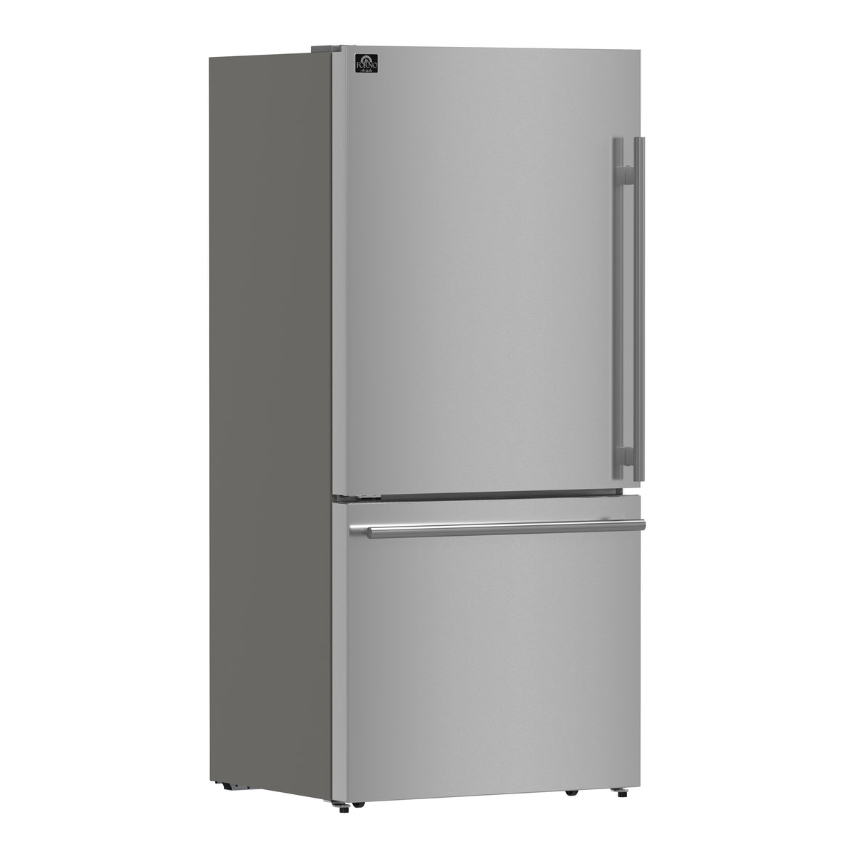 Forno Milano 2-Piece 62-Inch Freestanding Dual Bottom Freezer Refrigerator, Stainless Steel – 34.4 cu.ft, Touch Control, Ice Maker